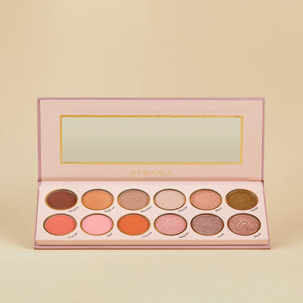 Paleta de Sombras Sublime Rose Atenea 12 Tonos