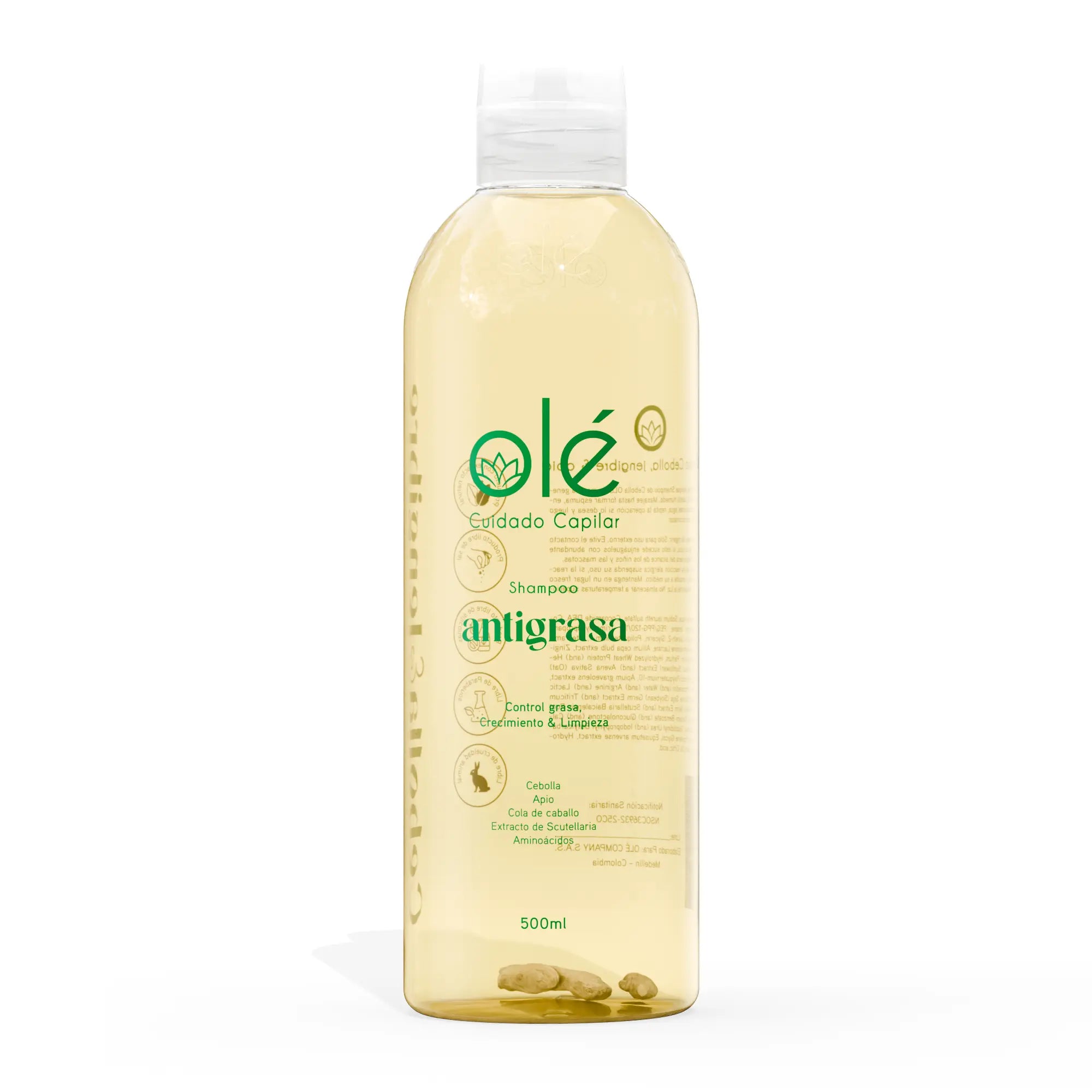 Shampoo antigrasa cebolla & jengibre Olé